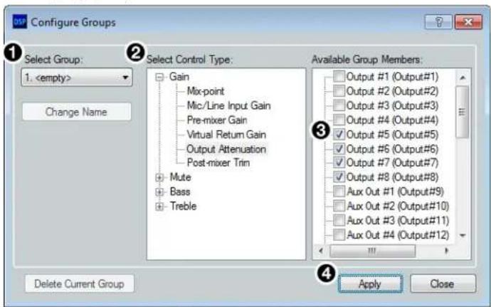 Extron DMP 128 Plus C AT - To create a new group: - 1