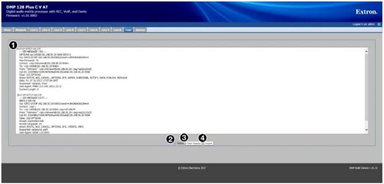 Extron DMP 128 Plus C AT - Logs Page - 1