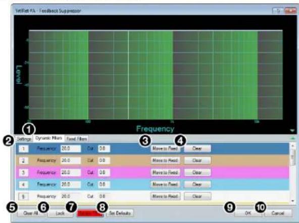 Extron DMP 128 Plus C AT - Feedback Suppressor Dialog Box - 2