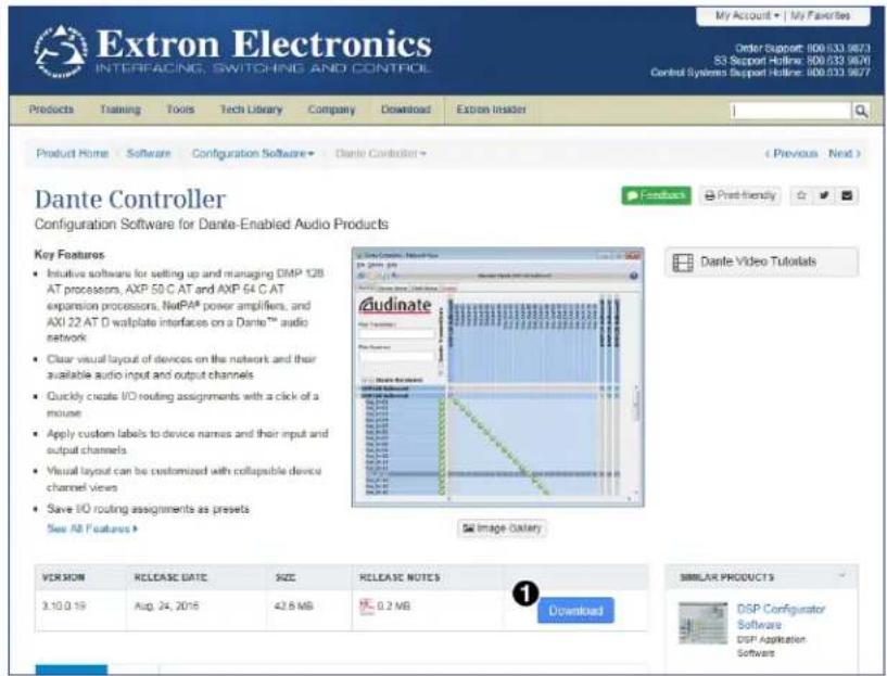 Extron DMP 128 Plus C AT - To download Dante Controller: - 2