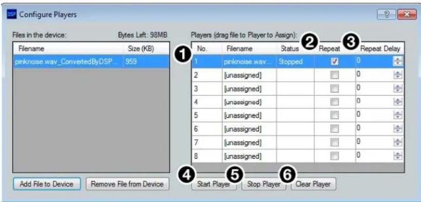 Extron DMP 128 Plus C AT - To start, stop, or clear a player: - 1
