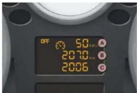 OFF 50 km/h A 2070 km B 2006 C
