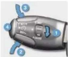 PEUGEOT 206 (2009) - Bedienungsschalter unter dem Lenkrad Anzeigen im Kombiinstrument - 4