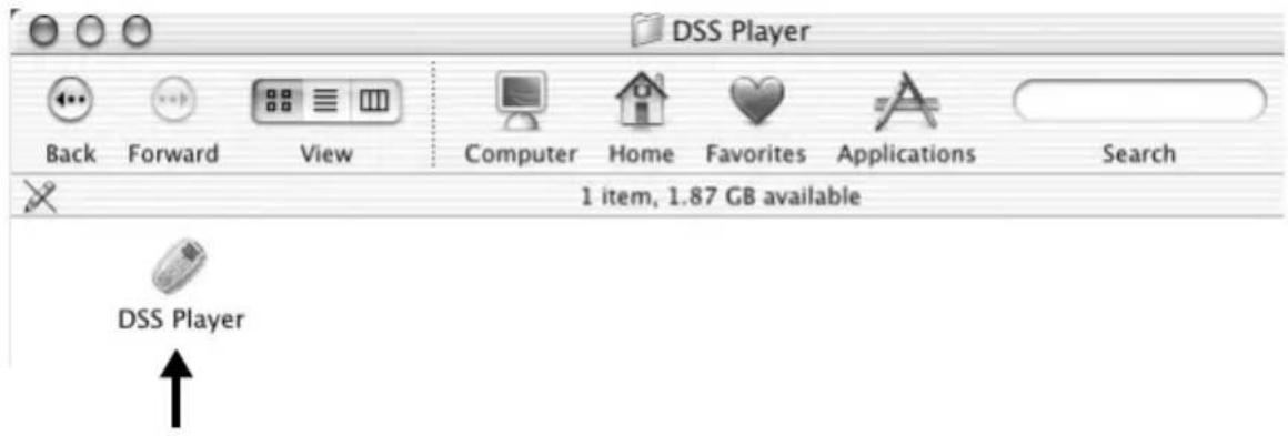 DSS Player Back Forward View Computer Home Favorites Applications Search 1 item, 1.87 GB available DSS Player