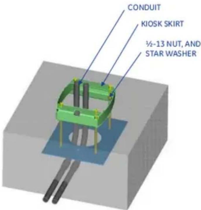 CONDUIT KIOSK SKIRT ½-13 NUT, AND STAR WASHER