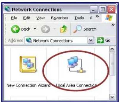 Network Connections File Edit View Favorites Tools A >> Back Search Address Network Connections Go New Connection Wizard - Local Area Connection