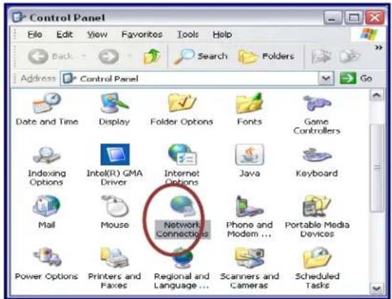 Control Panel File Edit View Favorites Tools Help Back Search Folders Address Control Panel Go Date and Time Display Folder Options Fonts Game Controllers Indexing Options Intel(R) GMA Driver Internet Options Java Keyboard Mail Mouse Network Connections Phone and Modem ... Portable Media Devices Power Options Printers and Faxes Regional and Language ... Scanners and Cameras Scheduled Tasks