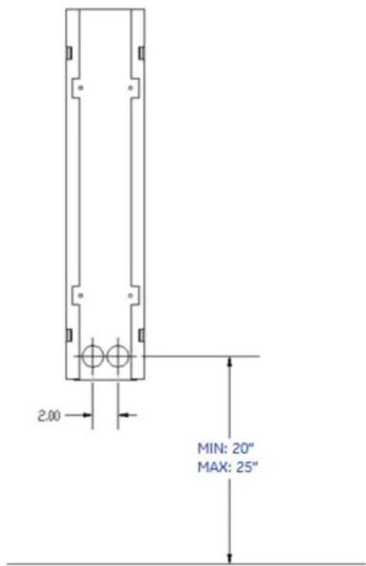 2.00 MIN: 20" MAX: 25"