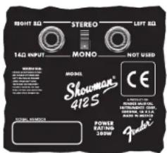 FENDER Showman 412S - CONNECTING THE SHOWMAN® 412S LOUDSPEAKER ENCLOSURE - 1