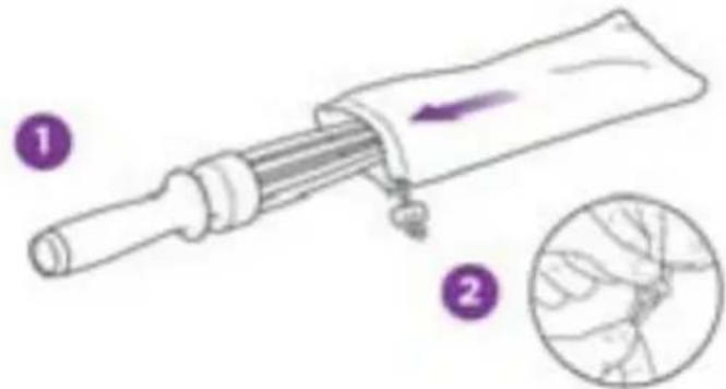 Diagram of a medical or laboratory device with labeled parts and an inset magnified view showing internal tissue structure.