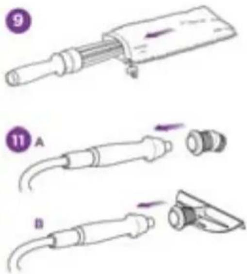 Diagram showing three-step soldering process: wire, press, and shaker with labeled parts 9, 11, and 12.