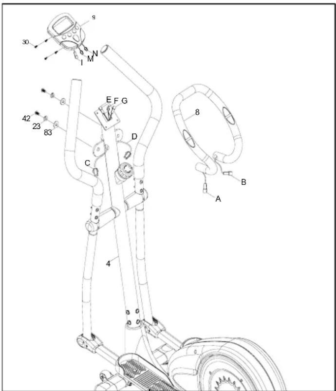 Technical diagram of a robotic arm with labeled parts and numbered annotations