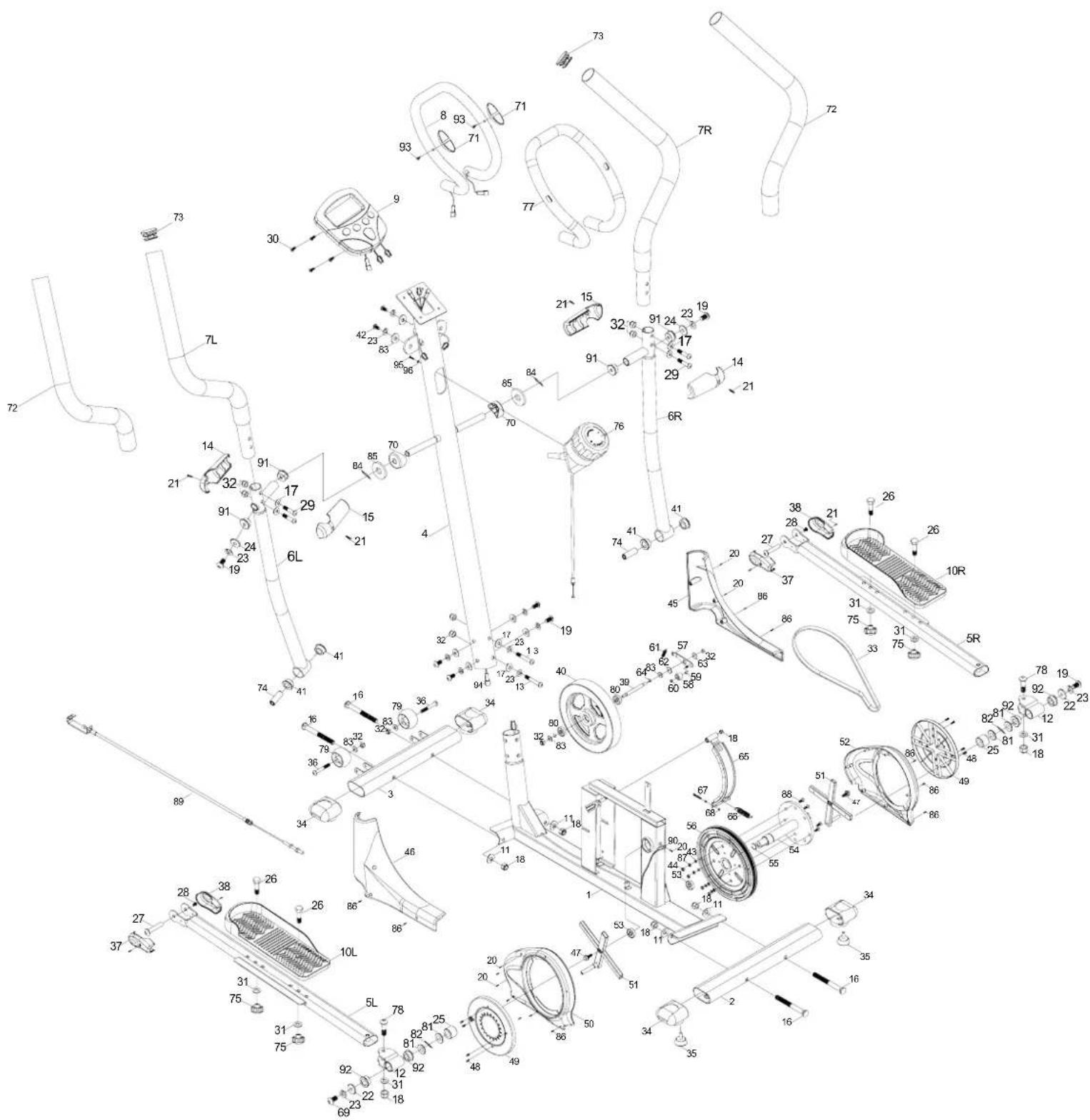 Joy Sport CT-6000 - LOSSE ONDERDELEN DIAGRAM - 1