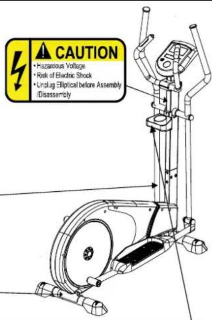 Joy Sport CT-Explorer Crosstrainer - WARNING DECAL PLACEMENT - 2