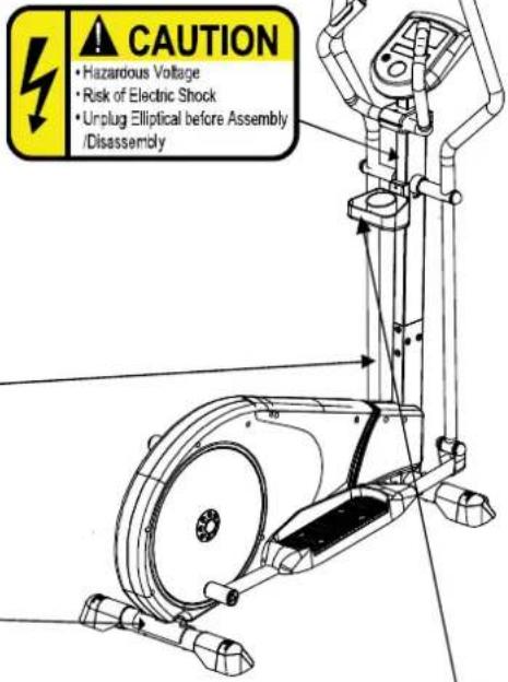 CAUTION • Hazardous Voltage • Risk of Electric Shock • Unplug Elliptical before Assembly /Disassembly