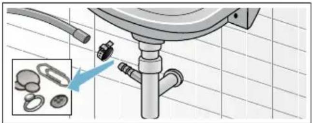 BOSCH WAT28542NL - Ablaufschlauch am Siphon verstopft - 1