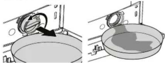 Flavel WFA5100 - Draining remaining water and cleaning the pump filter - 7