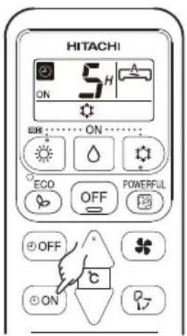 HITACHI ON 5 H A EHE ON ECO OFF POWERFUL OFF C ON