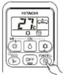HITACHI 27°C ON ECO OFF POWER PS