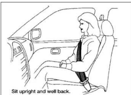 Sit upright and well back.
