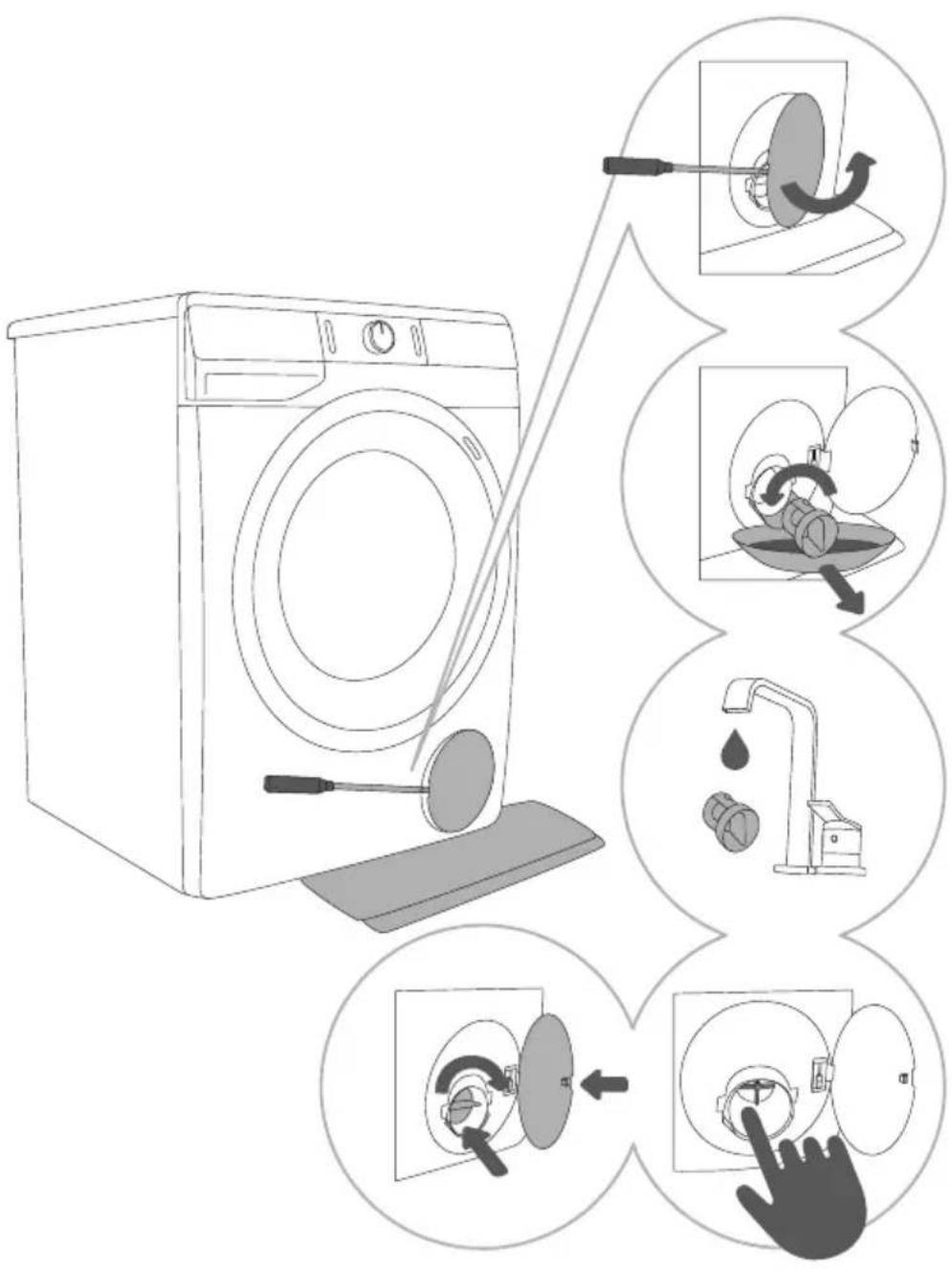 GORENJE WE74S3P - REINIGUNG DES PUMPENFILTERS - 1
