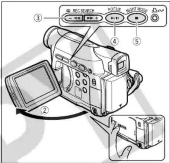 CANON ZR400 - Press the ■ button to stop playback. - 1