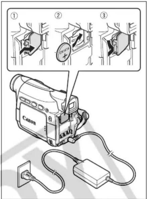 CANON ZR400 - Installing the Backup Battery - 2
