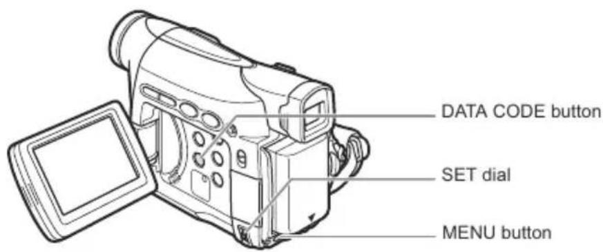 CANON ZR400 - Displaying the Data Code - 1