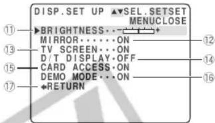 CANON ZR45MC - Display set up submenu - 1