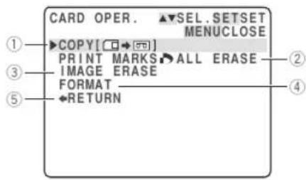 CANON ZR45MC - 1-1 Card operations submenu (when playing back a single image) - 1