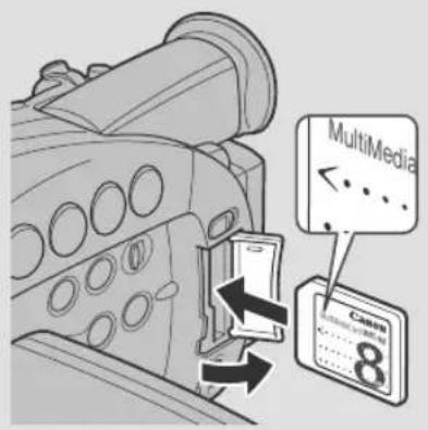 CANON ZR45MC - Inserting and removing the memory card - 1