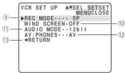CANON ZR45MC - ③ VCR set up submenu - 1