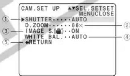 CANON ZR45MC - ① Camera set up submenu - 1