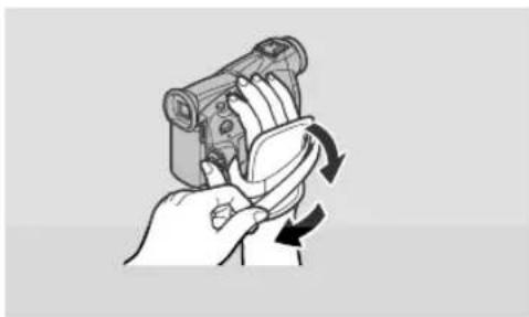 CANON ZR45MC - Fasten the grip belt - 1