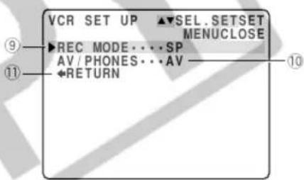 CANON ZR45MC - ② VCR set up submenu - 1