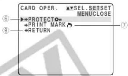 CANON ZR45MC - 1-2 Card operations submenu (when displaying an index screen) - 1