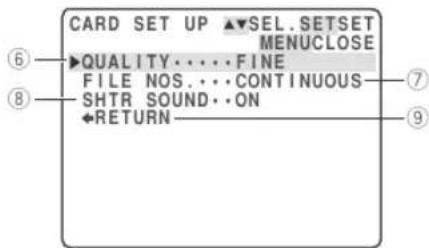 CANON ZR45MC - ② Card set up submenu - 1
