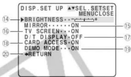 CANON ZR45MC - Display set up submenu - 1
