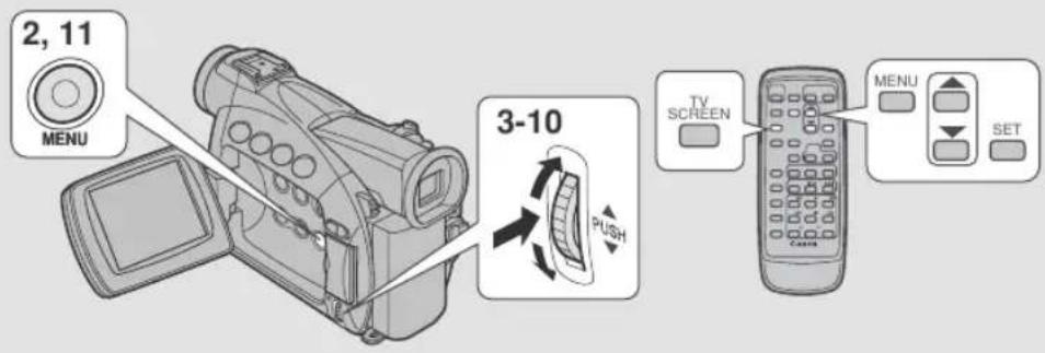 CANON ZR45MC - Selecting from the Menus - 3