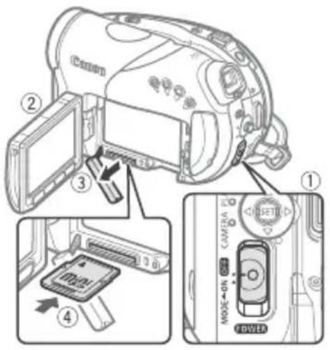 CANON VIXIA HR10 - Inserting and Removing a Memory Card - 1