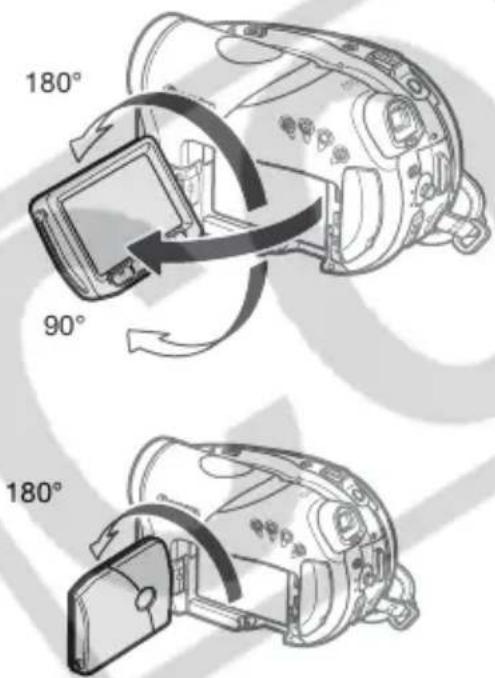 CANON VIXIA HR10 - Open the LCD panel 90 degrees. - 1