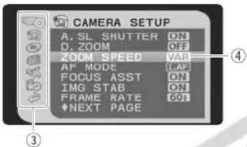 CANON VIXIA HR10 - Selecting an Option from the Setup Menus - 3