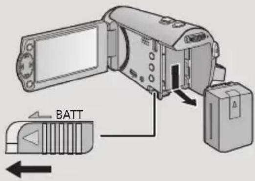 PANASONIC HC-V210M - Removing the battery - 1