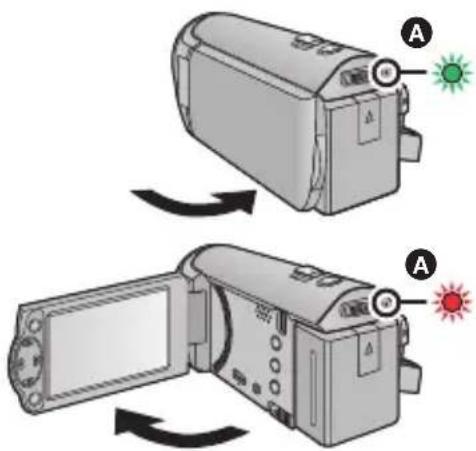 PANASONIC HC-V210M - Open the LCD monitor. - 1