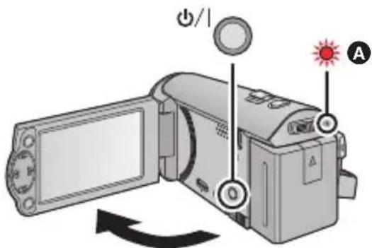 PANASONIC HC-V210M - Turning the unit on and off with the power button - 1