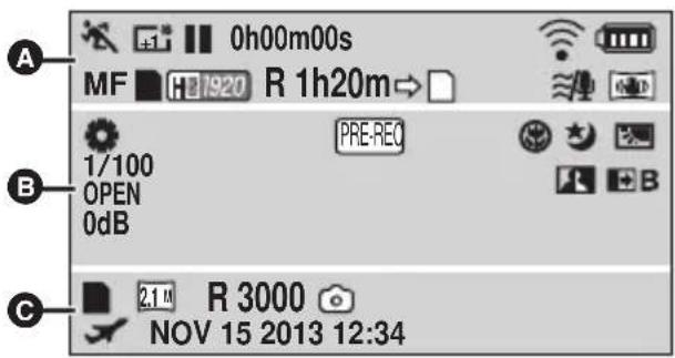 PANASONIC HC-V210M - ■ Recording indications - 1