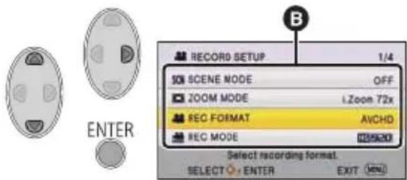 PANASONIC HC-V210M - Using the menu screen - 4