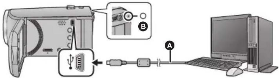 PANASONIC HC-V210M - ■ Connecting to a PC and charging. - 2