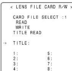 PANASONIC AJ-HPX2000P - Give a title to the selected card file. - 1