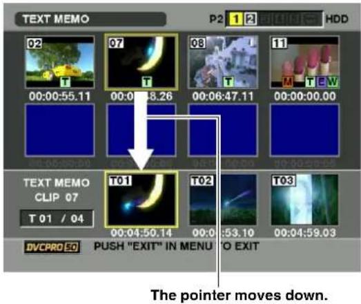 PANASONIC AJ-HPX2000P - Playing back a clip at the position where a text memo is recorded - 2